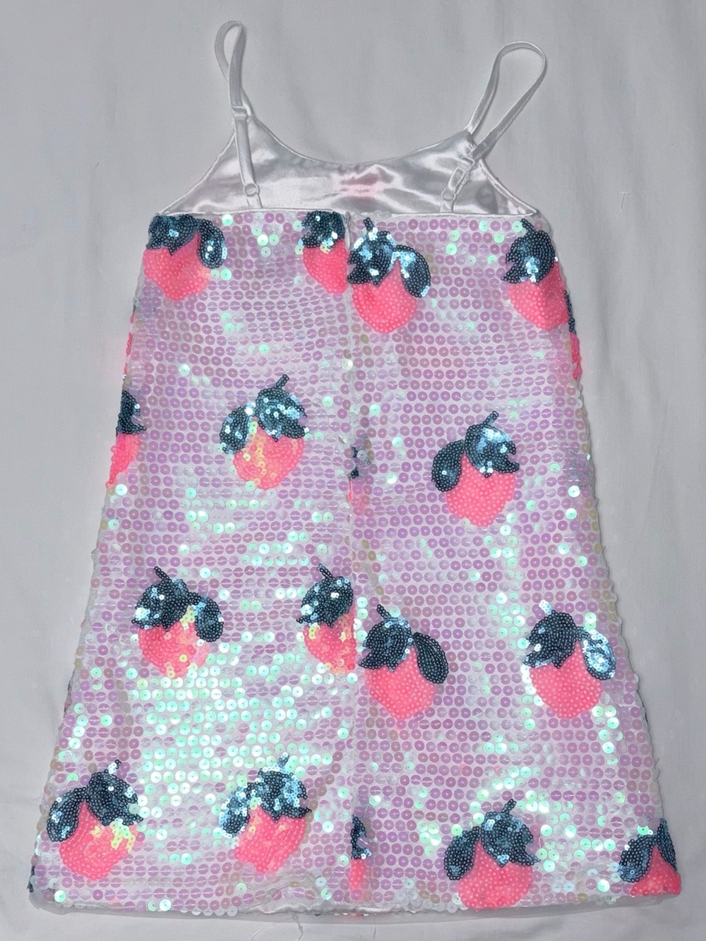 Lola and the Boys sequined strawberry slip dress with satin lining sz 4 NWOT - Picture 3 of 4
